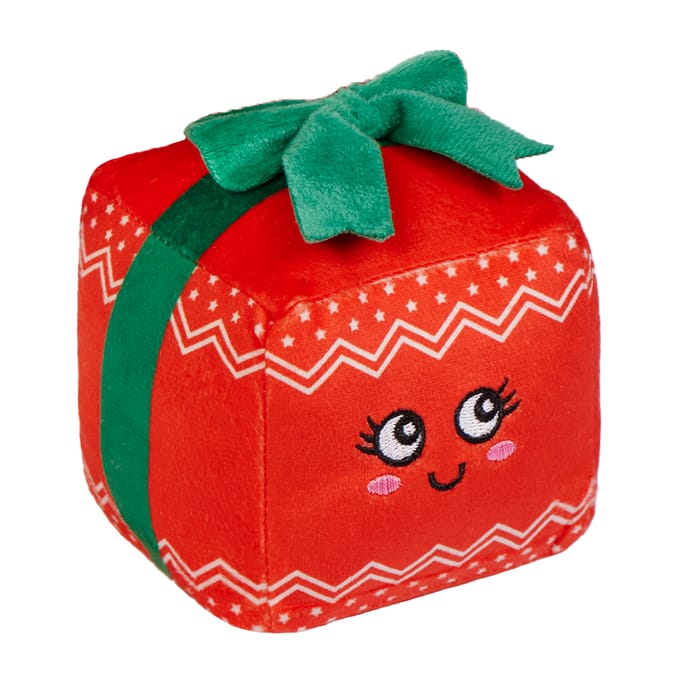 Christmas Gift Box Dog Plush Toy – Soft Squeaky Festive Present for Dogs