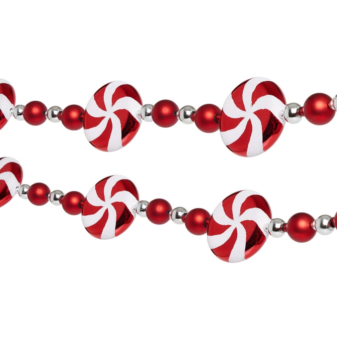 Peppermint Swirl Candy Bead Garland