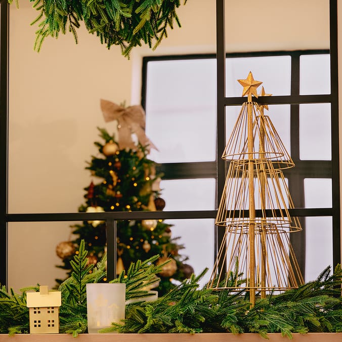 Winter Luxe Large Metal Tree Decoration