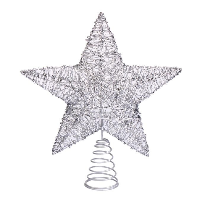 Silver Wire Star Christmas Tree Topper – Glittering Holiday Decoration