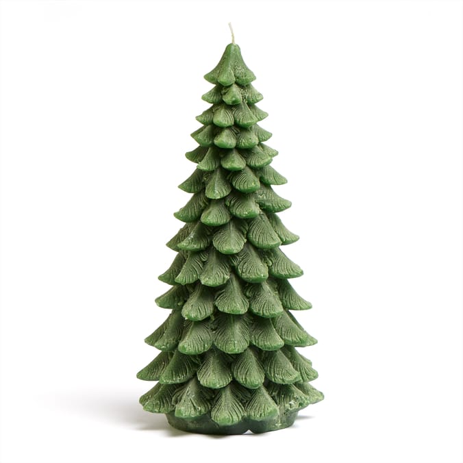 Winter Charm Large Two-Tone Tree Candle 1.5kg – Green & White Holiday Décor Candle