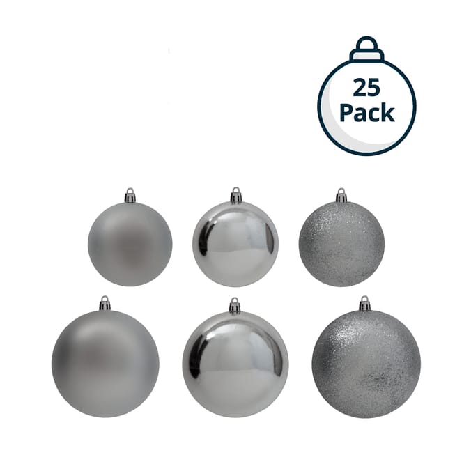 Festive Feeling Mixed Size Christmas Baubles 25 Pack - Navy