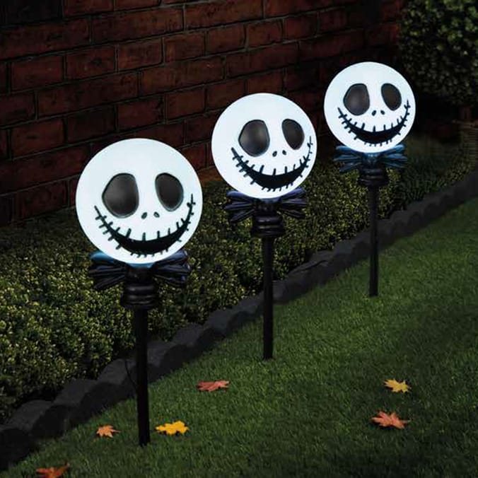 The Nightmare Before Christmas Jack Skellington Garden Stake Lights 3 Pack