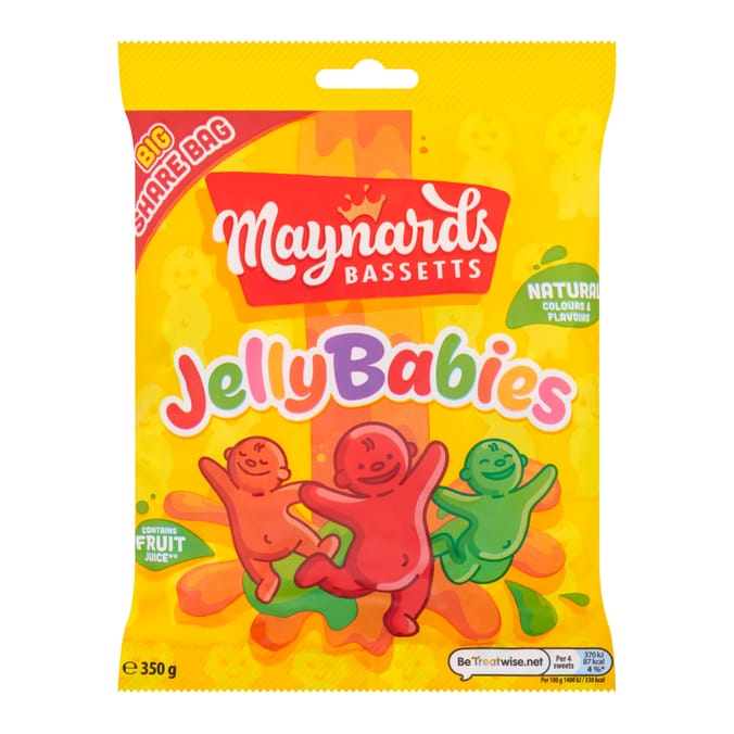 Maynards Bassetts Jelly Babies Sweets Sharing Bag 350g