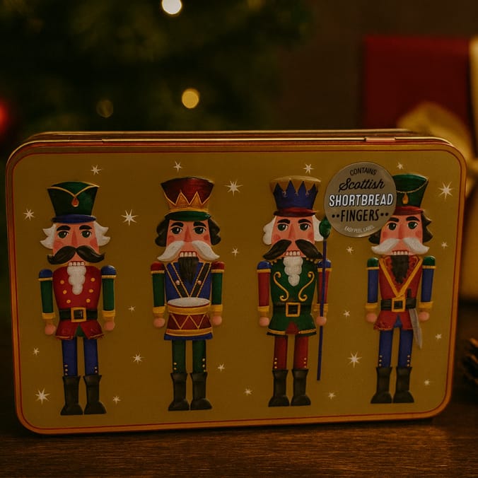 Festive Village Scene Shortbread Tin – Scottish Shortbread Fingers Gift Tin