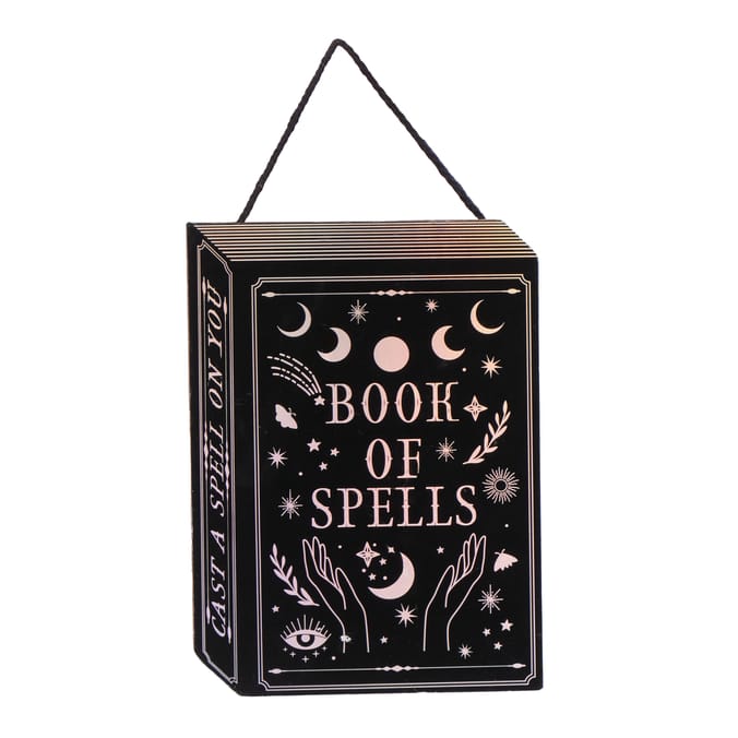 Mystic Midnight Wooden Sign - Book Of Spells