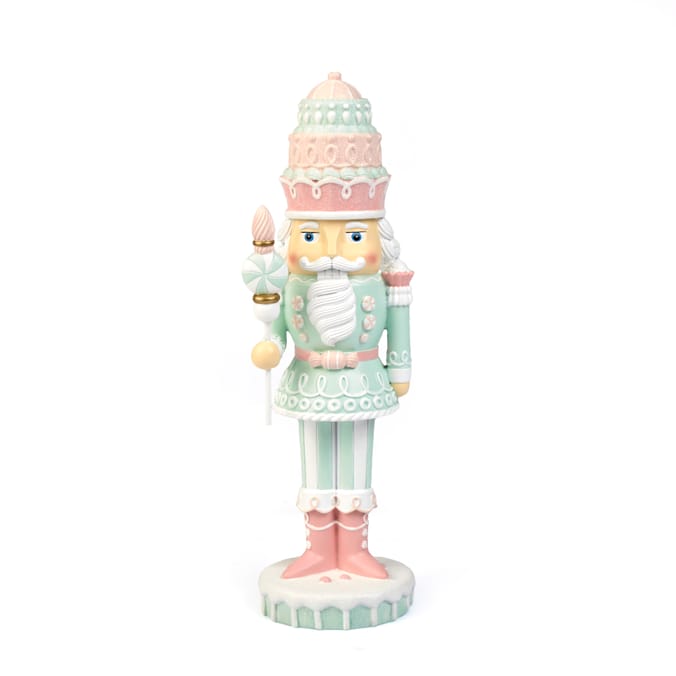 Pastel Gingerbread Nutcracker Figurine – Candy Christmas Decoration