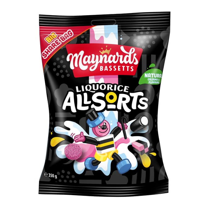Maynards Bassetts Liquorice Allsorts Sweets Sharing Bag 350g