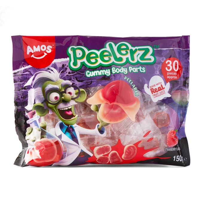 Amos Peelerz Gummy Body Parts 150g - Strawberry Flavour