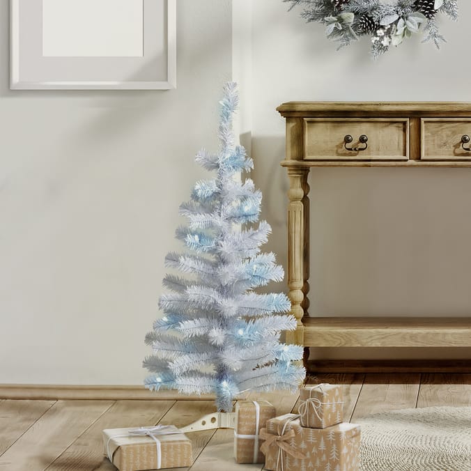 Slim Pre-Lit Mini Christmas Tree – Holiday Tabletop & Floor Decoration