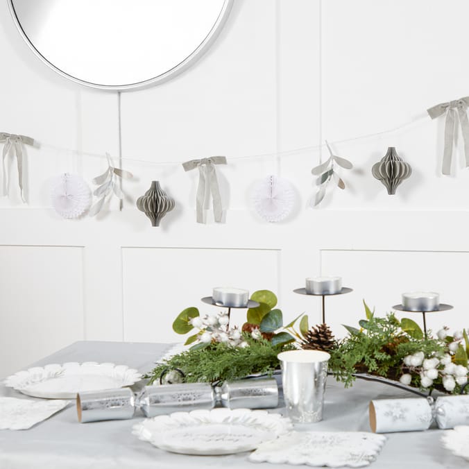 Premium Christmas Hanging Garland Decoration – Festive Ribbon, Paper & Ornament Banner