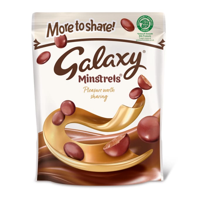 Galaxy Minstrels Milk Chocolate Buttons Sharing Pouch Bag 195g