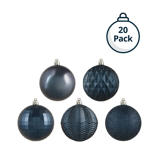 20-Pack Christmas Tree Bauble Set – Assorted Shatterproof Ornaments for Holiday Decoration