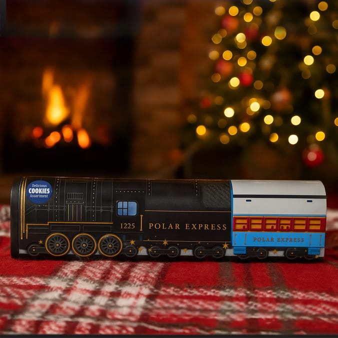 Festive Train-Shaped Biscuit Tin – Assorted Cookies Gift Box
