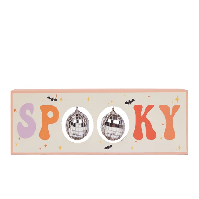 Spooky Disco Wooden Spooky Sign