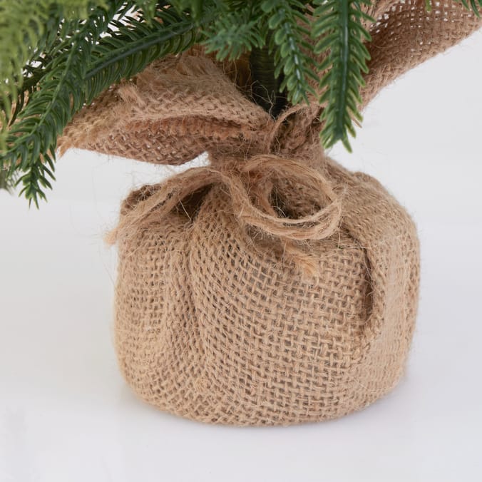 Tabletop Artificial Christmas Tree with Burlap Base – Mini Holiday Decorative Pine