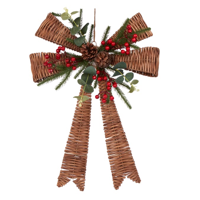 Winter Charm Rattan Large Bow