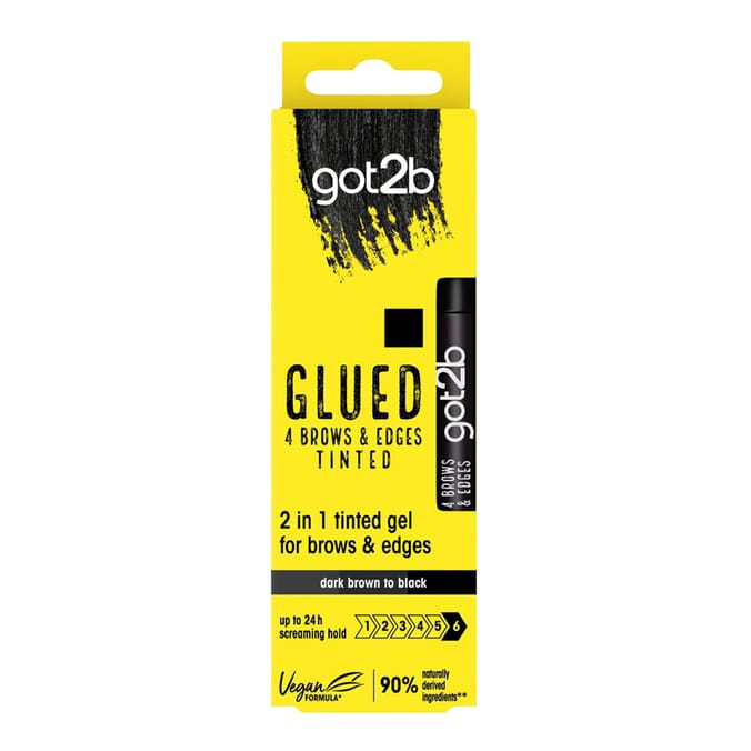 got2b Glued 4 Brows & Edges Tinted Gel – Dark Brown to Black