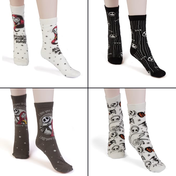 The Nightmare Before Christmas Ladies Ankle Socks 4 Pack