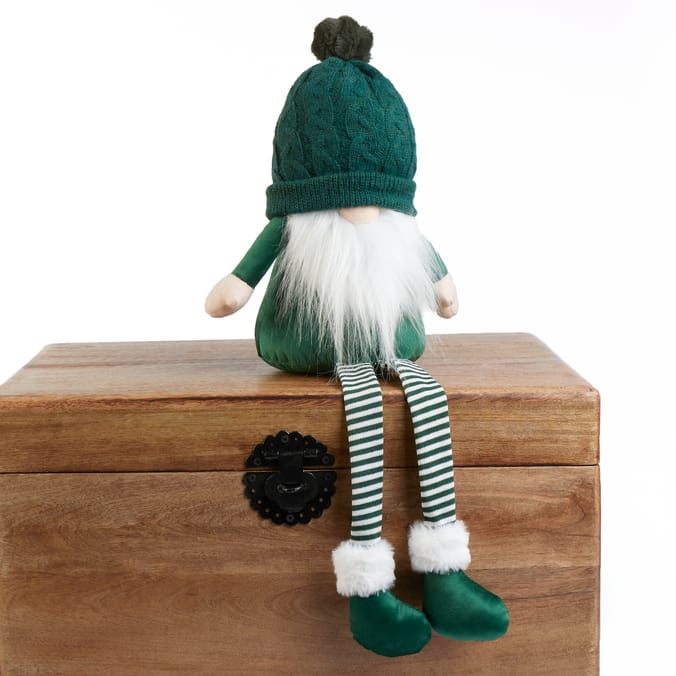 Sitting Christmas Gnome Doll – Festive Long-Leg Shelf Decoration