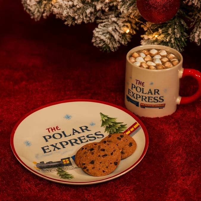 The Polar Express Christmas Plate & Mug Set – Official Holiday Cookie & Hot Chocolate Gift Set