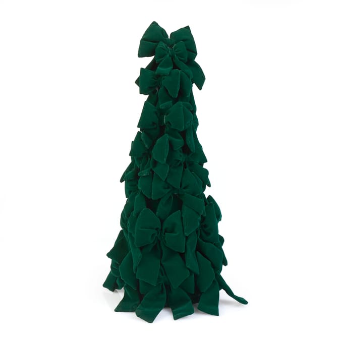 Velvet Bow Cone Christmas Tree Decoration