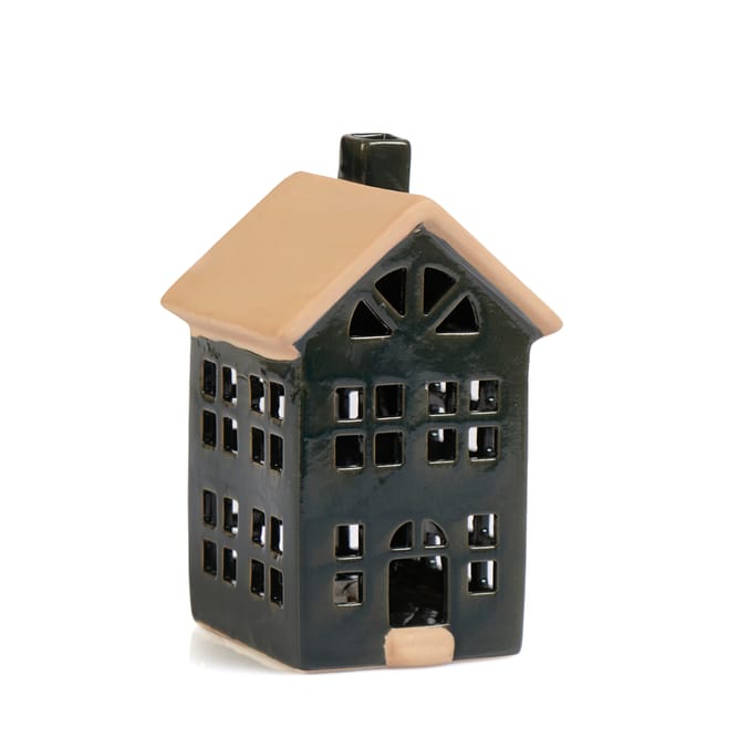 Ceramic Nordic House Tealight Holder – Warm Glow Christmas Village Decor