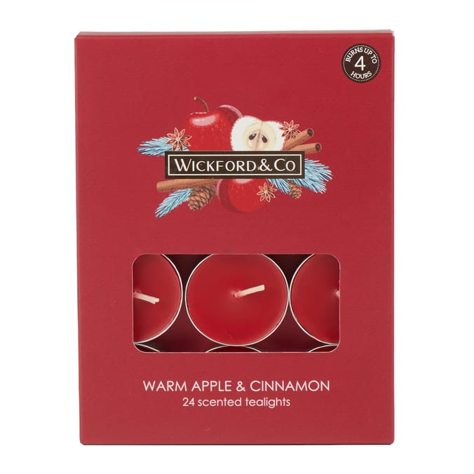 Wickford & Co Warm Apple & Cinnamon Scented Tealights – Cozy Spiced Aroma