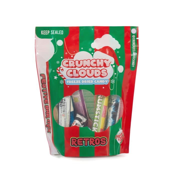 Crunchy Clouds Festive Retro Freeze-Dried Candy Mix – Christmas Edition Gift Bag
