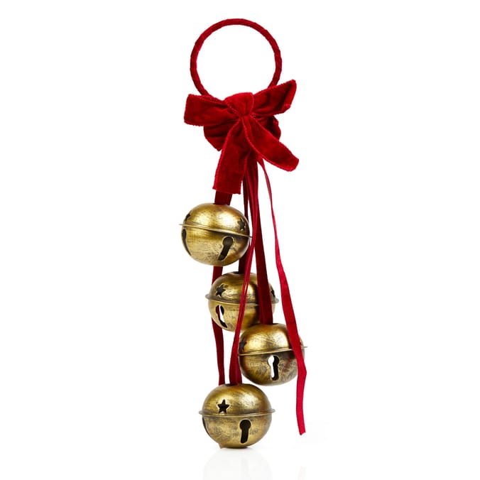 Winter Charm 4 Pieces Velvet Gold Bells