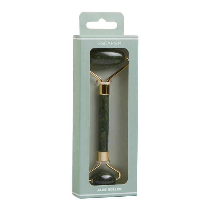 A classic jade roller facial massage tool designed to help relax facial muscles and support your daily skincare routine.