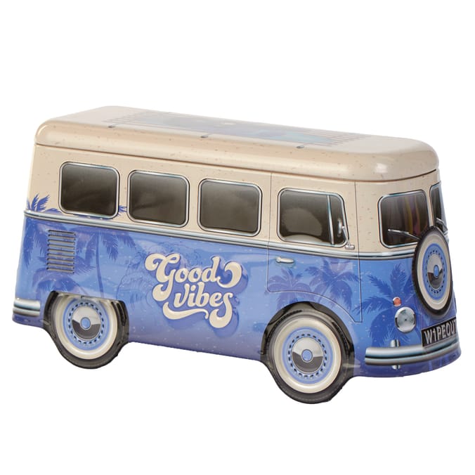 Good Vibes Retro Camper Van Tin – Decorative Storage Tin / Gift Tin