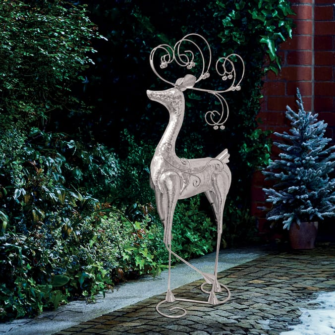 Frosted Spirit Decorative Large Metal Reindeer