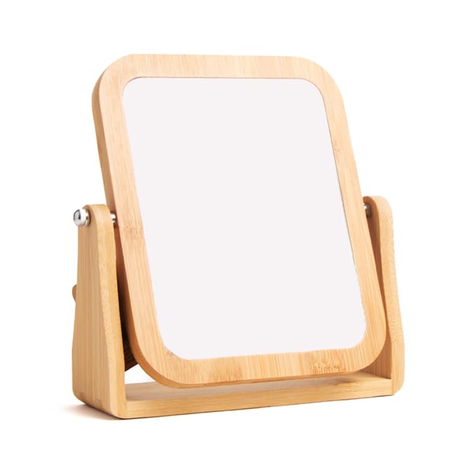 Bamboo Tabletop Vanity Mirror – Adjustable Wooden Makeup Mirror