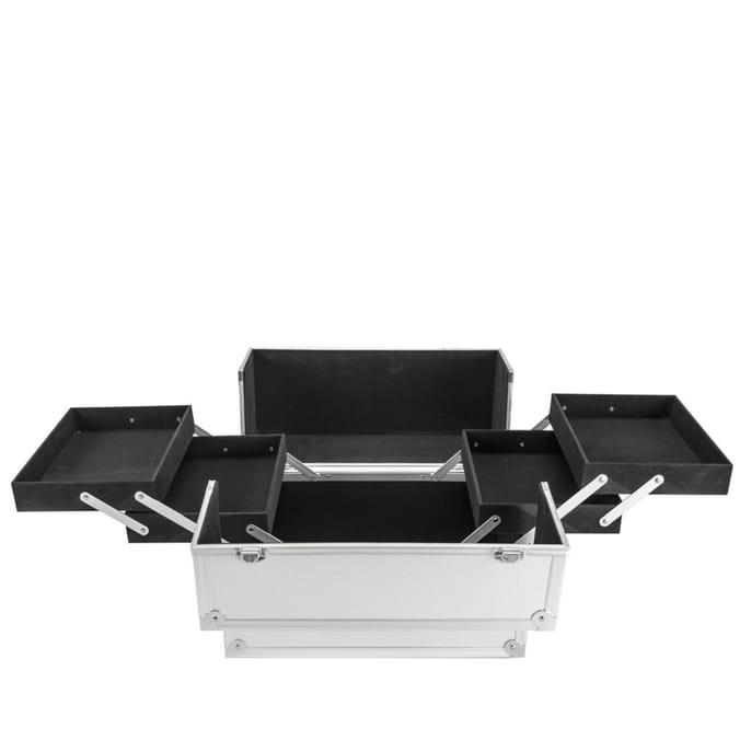 Professional Aluminium Makeup Train Case – Multi-Tier Beauty Storage Box