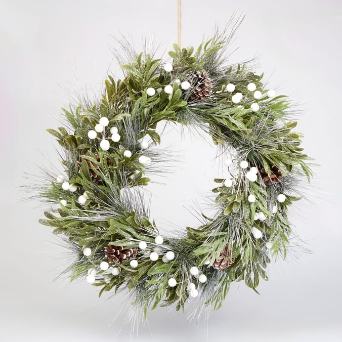 Snowy Pine & Berry Winter Wreath