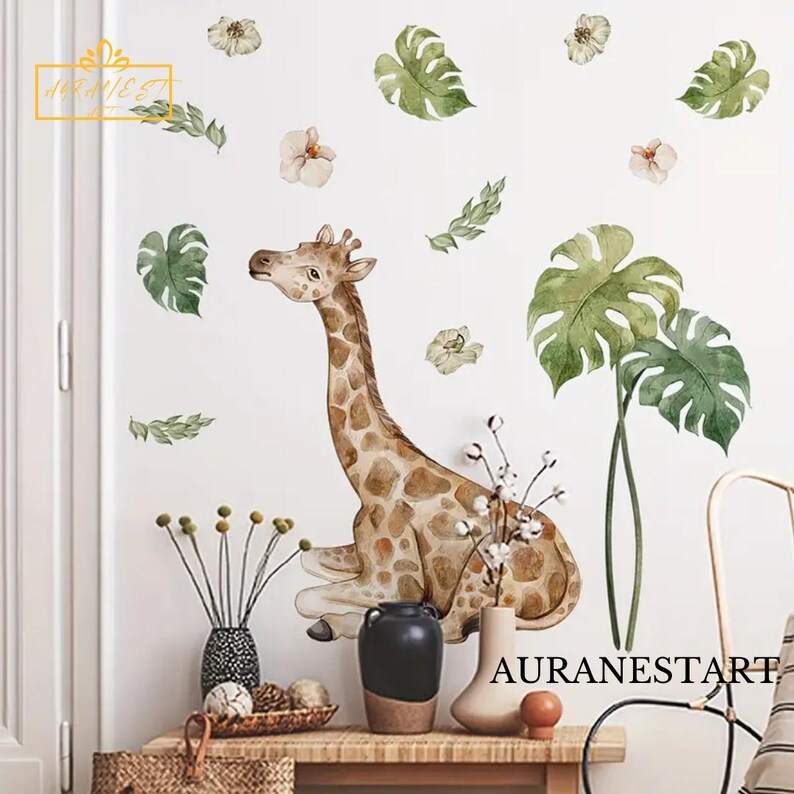 Animal Print Wall Stickers – Glossy Removable Kids’ Room & Home Décor for Glass Surfaces