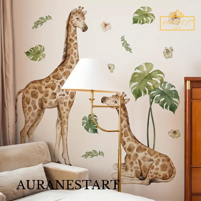 Animal Print Wall Stickers – Glossy Removable Kids’ Room & Home Décor for Glass Surfaces