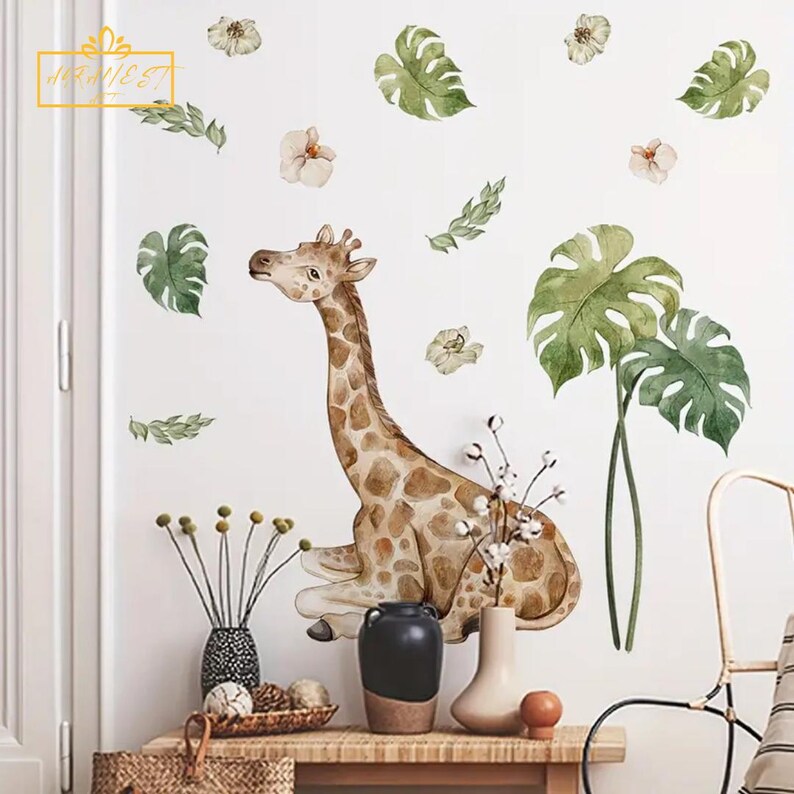 Animal Print Wall Stickers – Glossy Removable Kids’ Room & Home Décor for Glass Surfaces