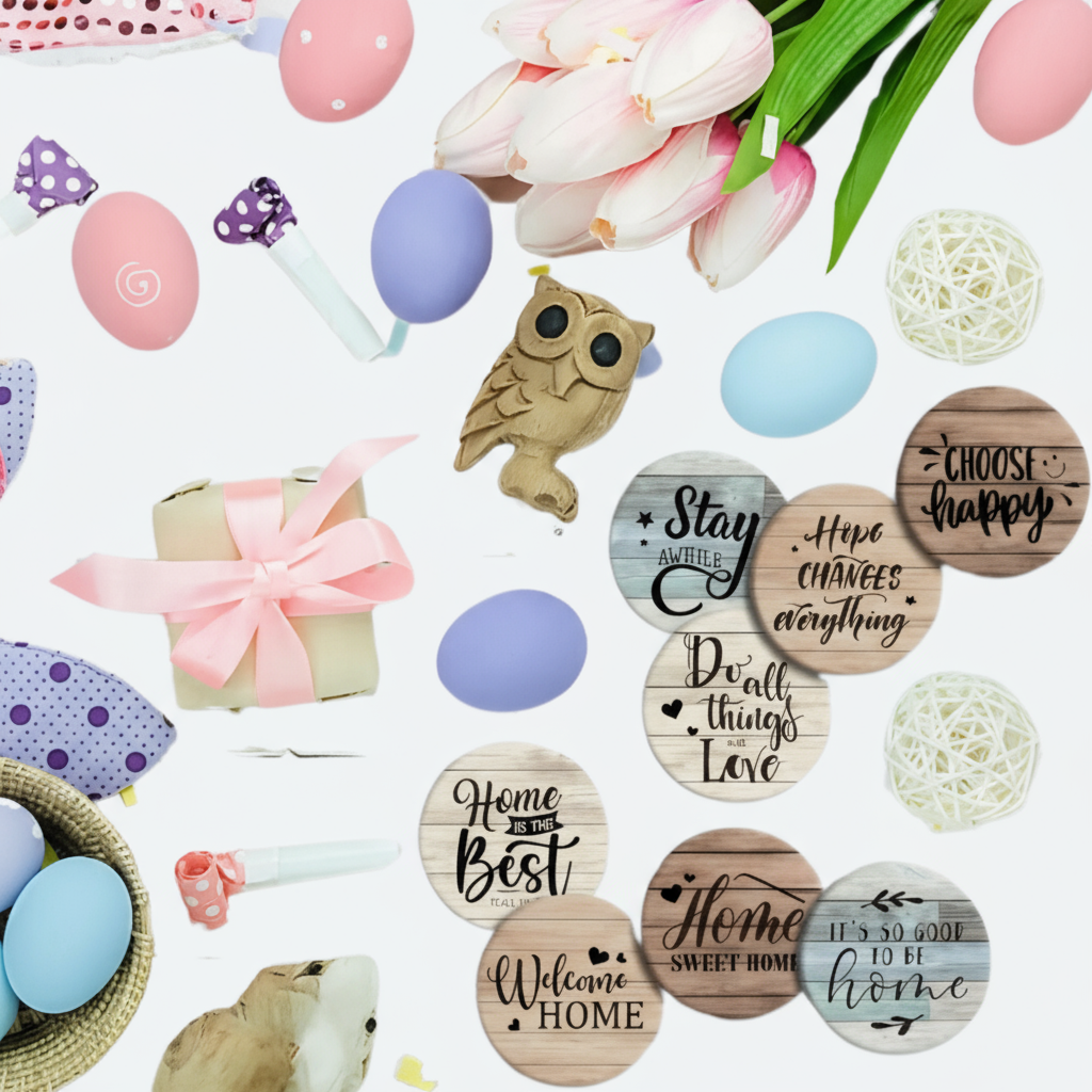 Set of Engraved Wooden Quote Plaques – Home & Wall Décor Signs (Set of 8)