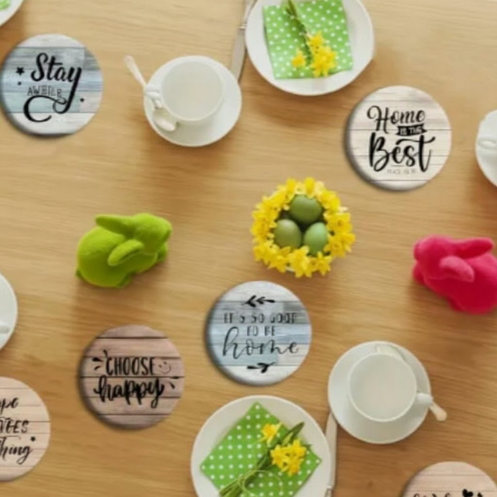 Set of Engraved Wooden Quote Plaques – Home & Wall Décor Signs (Set of 8)