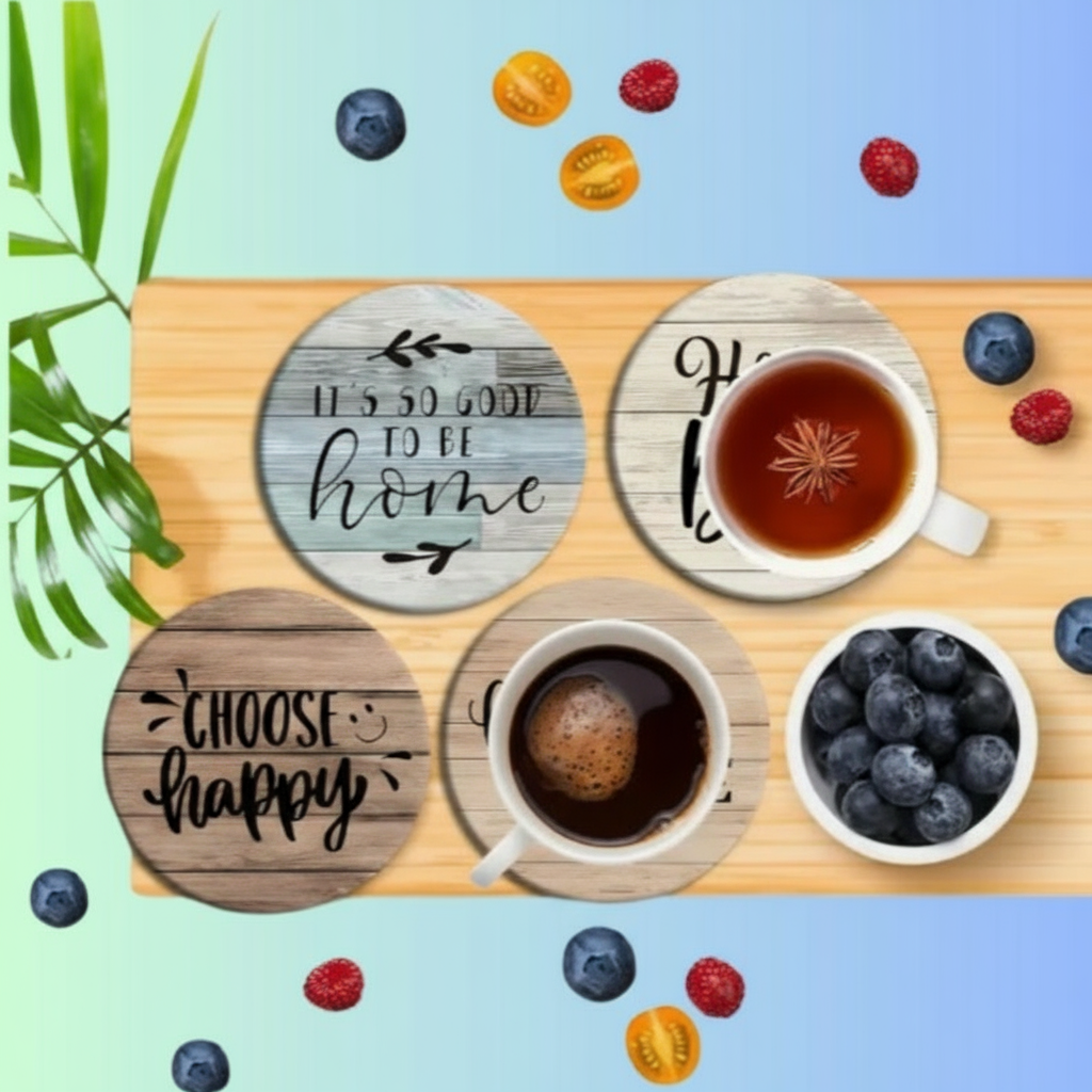 Set of Engraved Wooden Quote Plaques – Home & Wall Décor Signs (Set of 8)