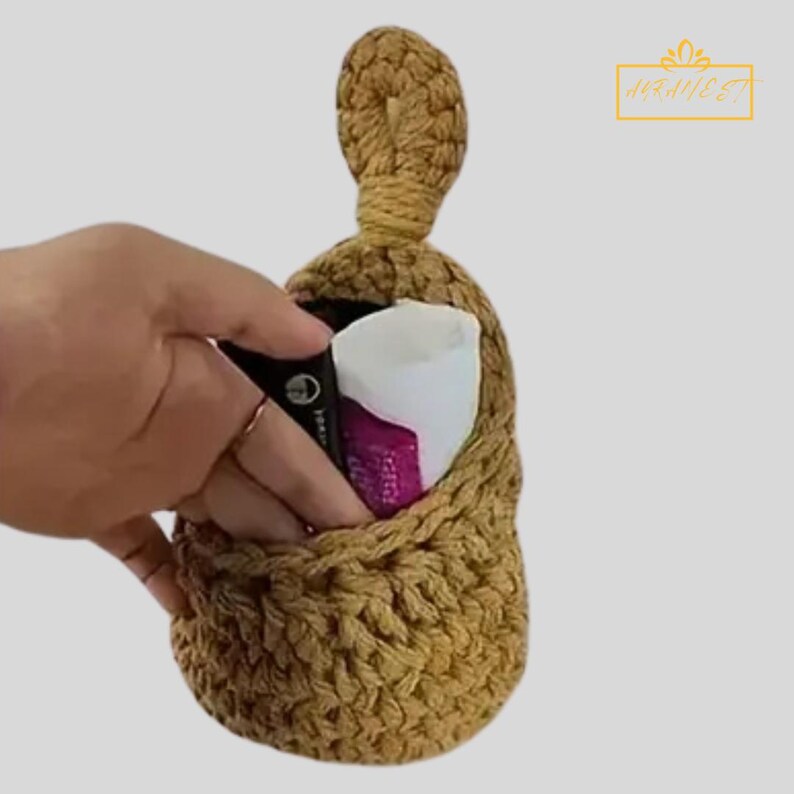 Handmade Crochet Knot Bag – Boho Mini Handbag in Mustard Jute Yarn