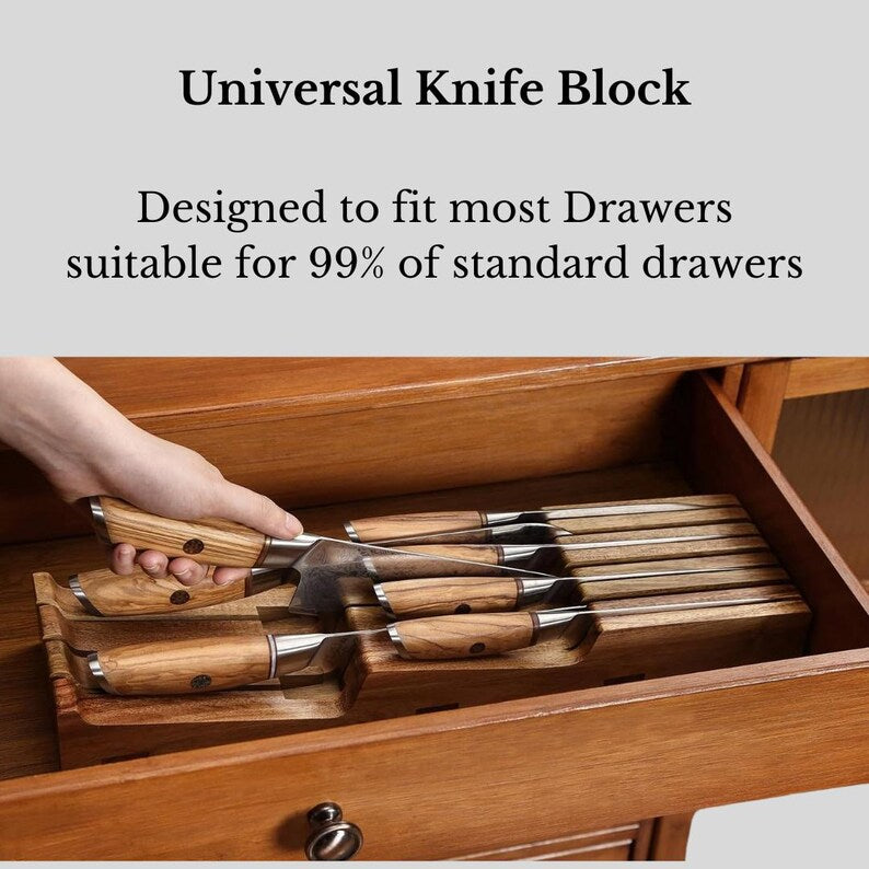 Magnetic Walnut Knife Block – Stylish Double-Sided Countertop Organizer for Modern Kitchens