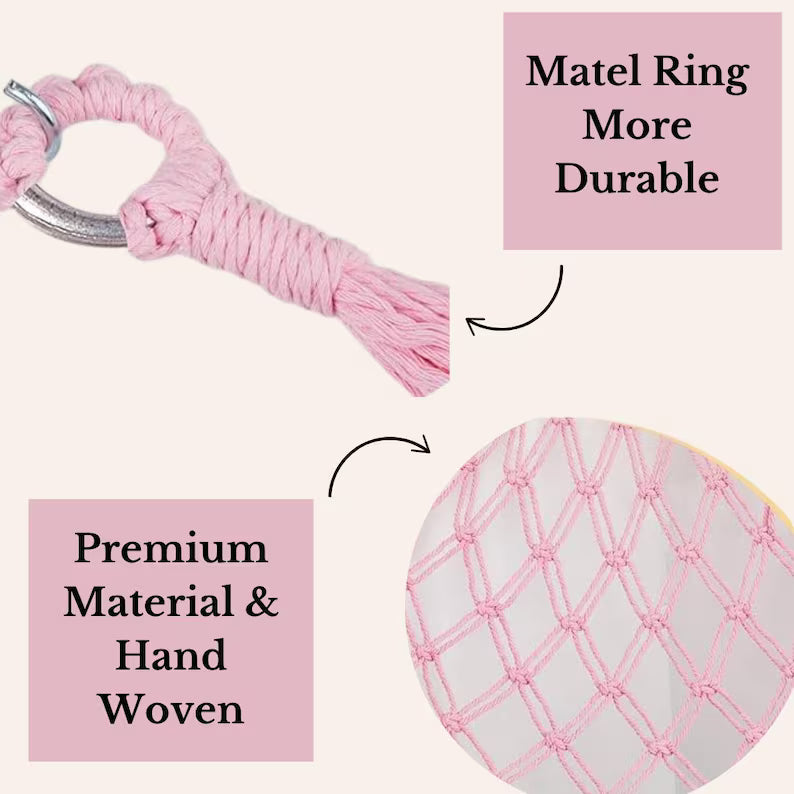 Macrame Toy Hammock – Large Boho Nursery Corner Storage for Stuffed Animals & Plush Toys