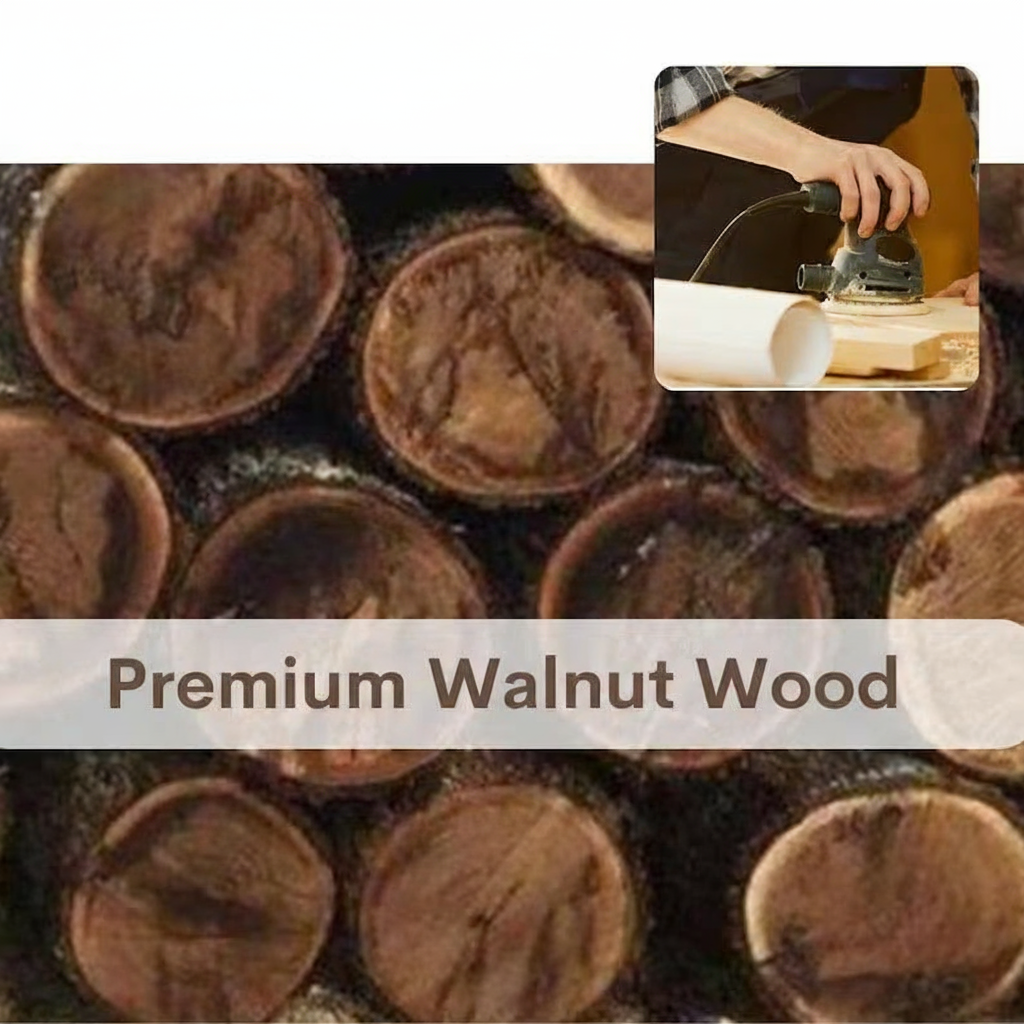 Magnetic Walnut Knife Block – Stylish Double-Sided Countertop Organizer for Modern Kitchens