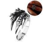 Adjustable Dragon Claws Ring – Vintage Gothic Punk Silver Ring for Men & Women | Unisex Dragon Jewelry