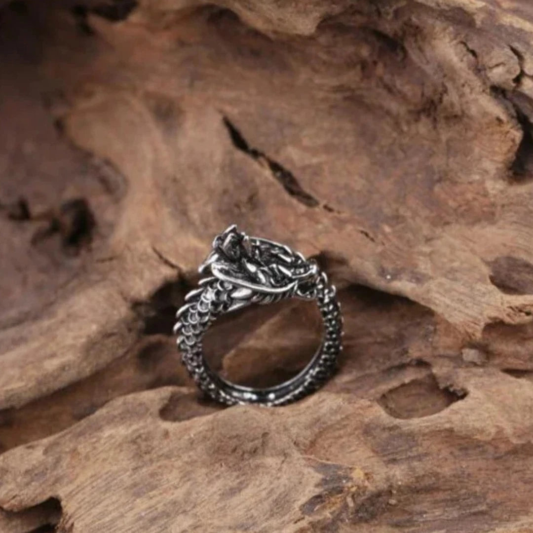 Antique Dragon Adjustable Ring – Gothic Punk Unisex Jewelry | Retro Dragon Ring for Men & Women