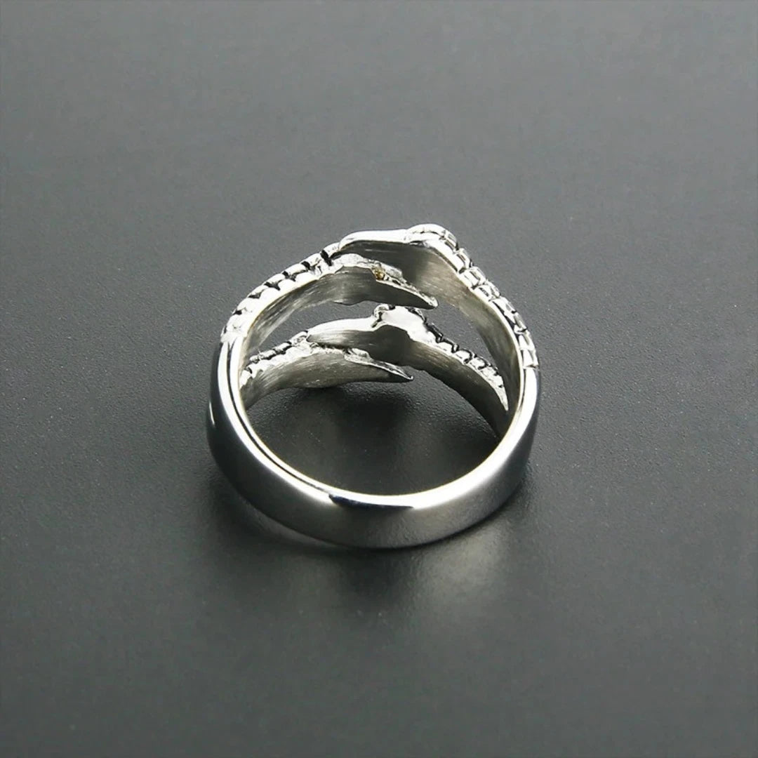 Adjustable Eagle Claw Ring | Vintage Gothic Punk Silver Ring for Men & Women | Biker Unisex Statement Jewelry UK