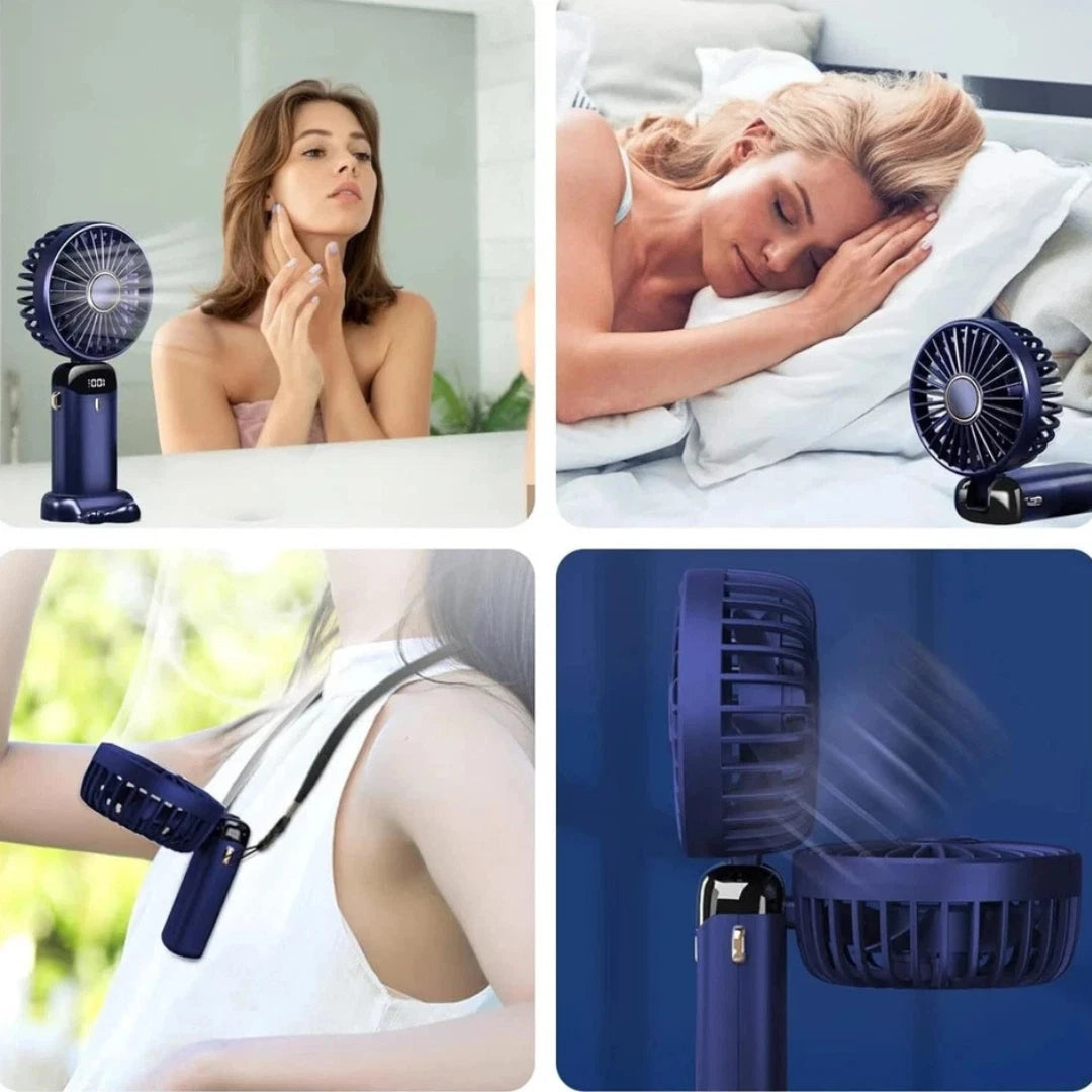 2-Pack USB Rechargeable Handheld Mini Fans – 5-Speed Foldable Portable Fans for Home, Office & Travel